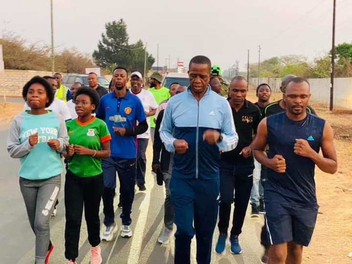 ZAMBIA POLICE ON THE ECL JOGGING ROUTINE