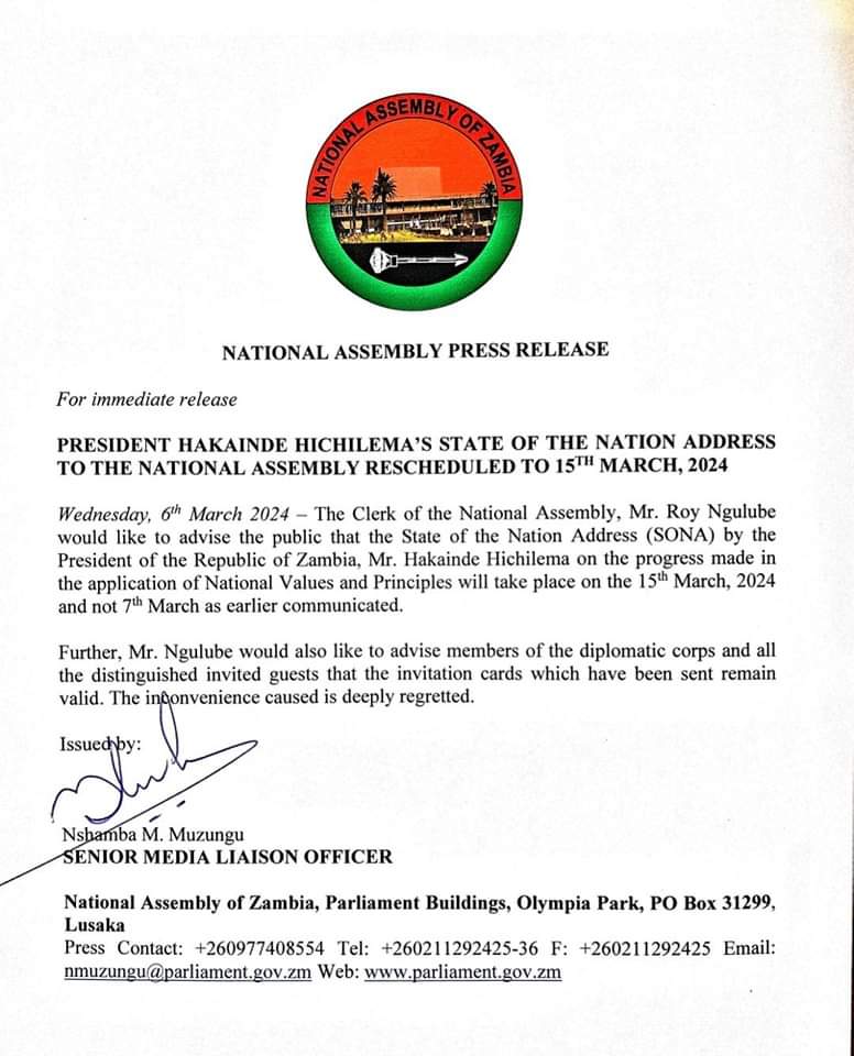 SONA RESCHEDULED TO NEXT WEEK.